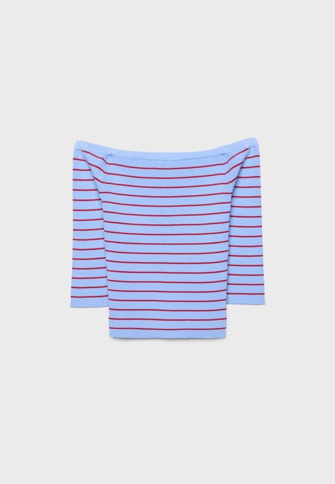 Pull ajusté en maille rayée