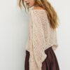 Pull-cape en maille avec ruban