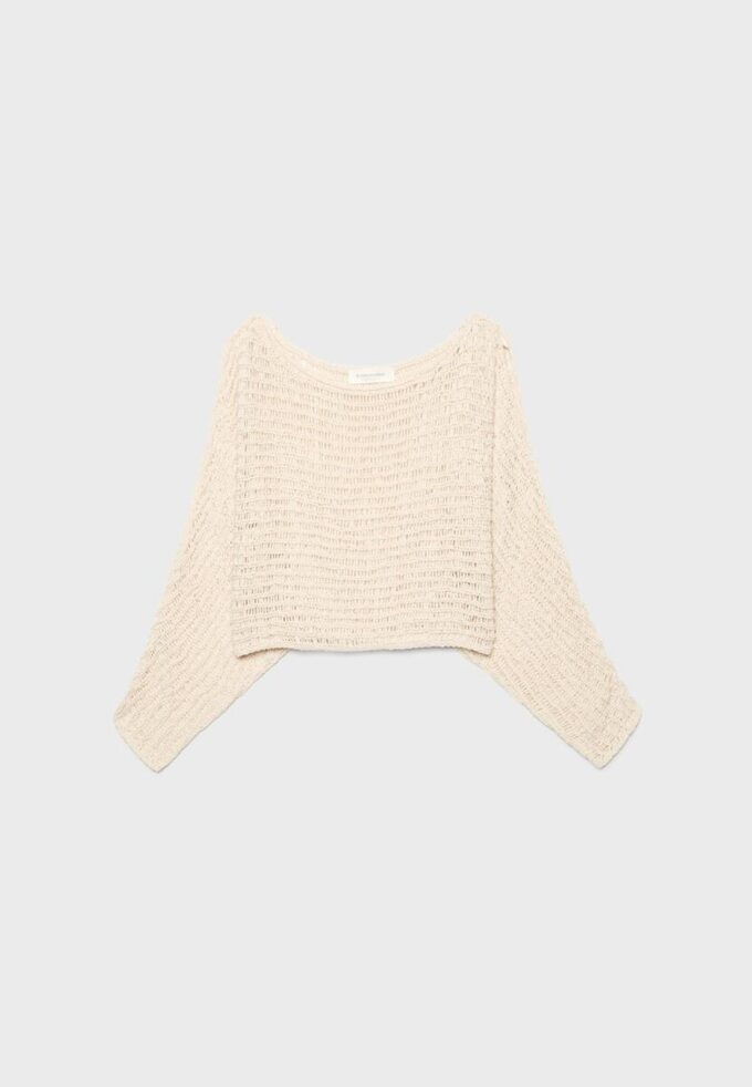 Pull-cape en maille avec ruban