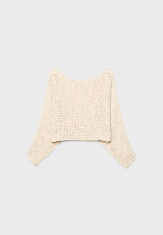 Pull-cape en maille avec ruban