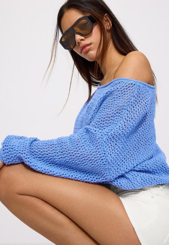 Pull à col bateau en maille Pull à col bateau en maille