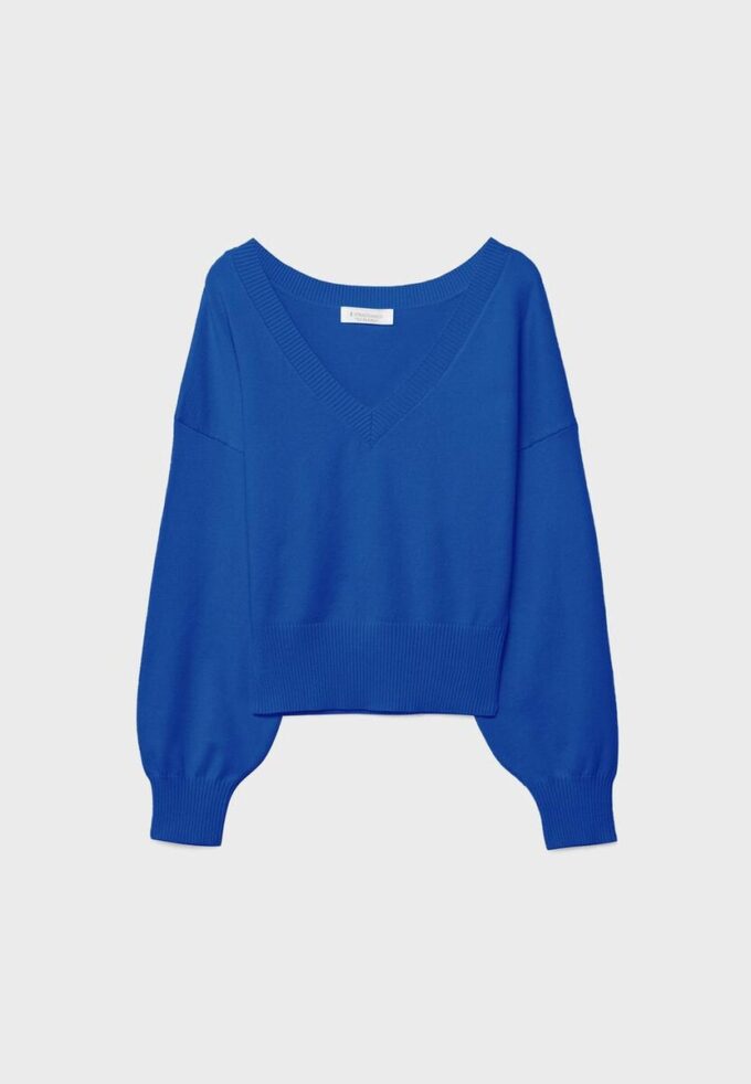 Pull à col en V et manches chauve-souris Pull à col en V et manches chauve-souris