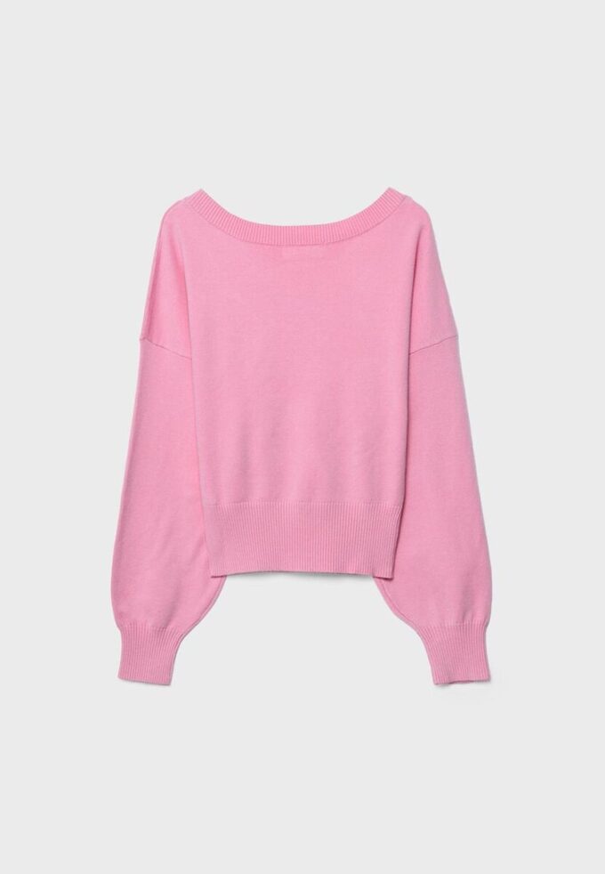 Pull à col en V et manches chauve-souris Pull à col en V et manches chauve-souris