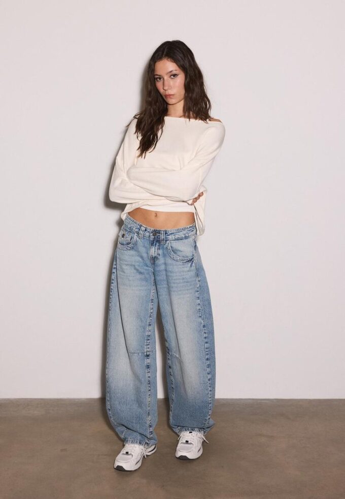 Pull court à col bateau