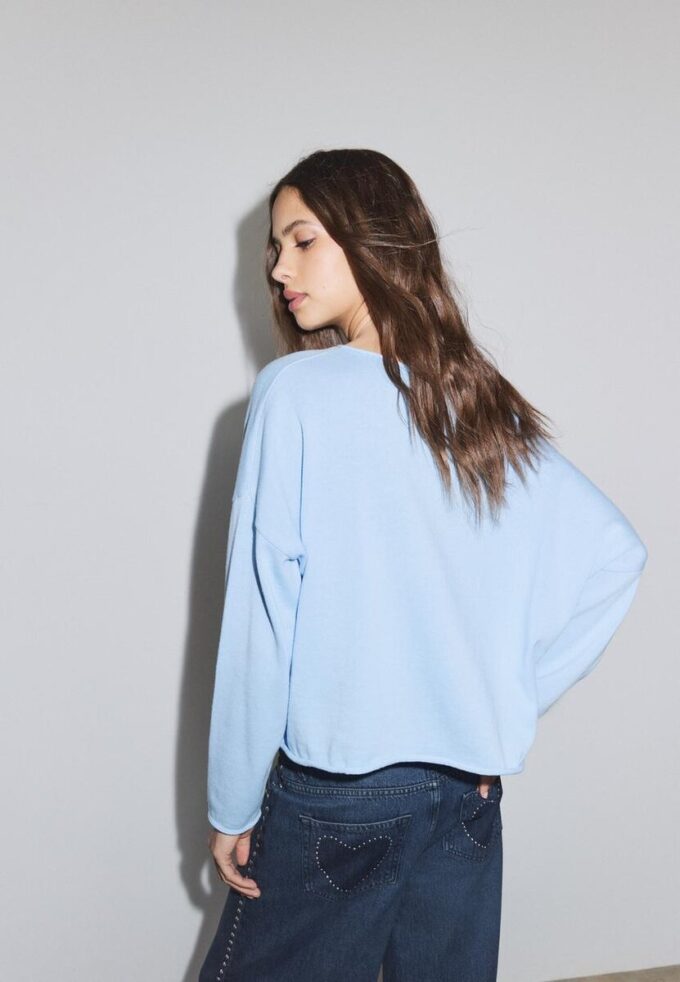 Pull court à col bateau