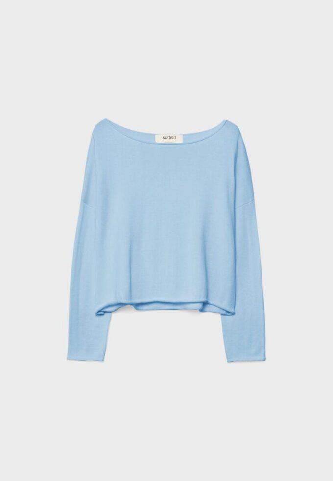 Pull court à col bateau