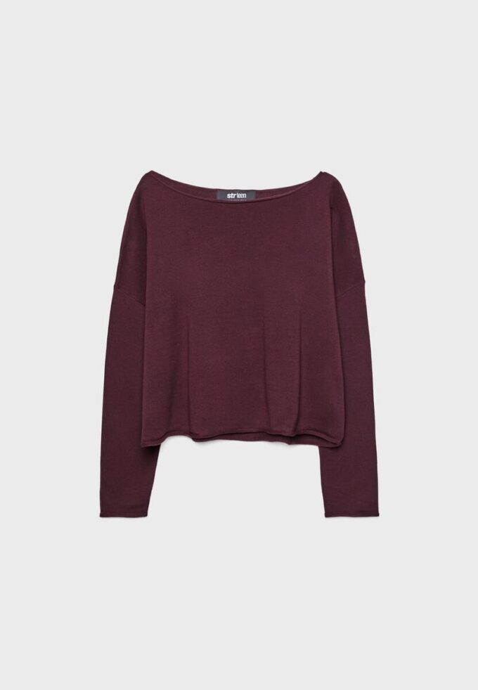 Pull court à col bateau