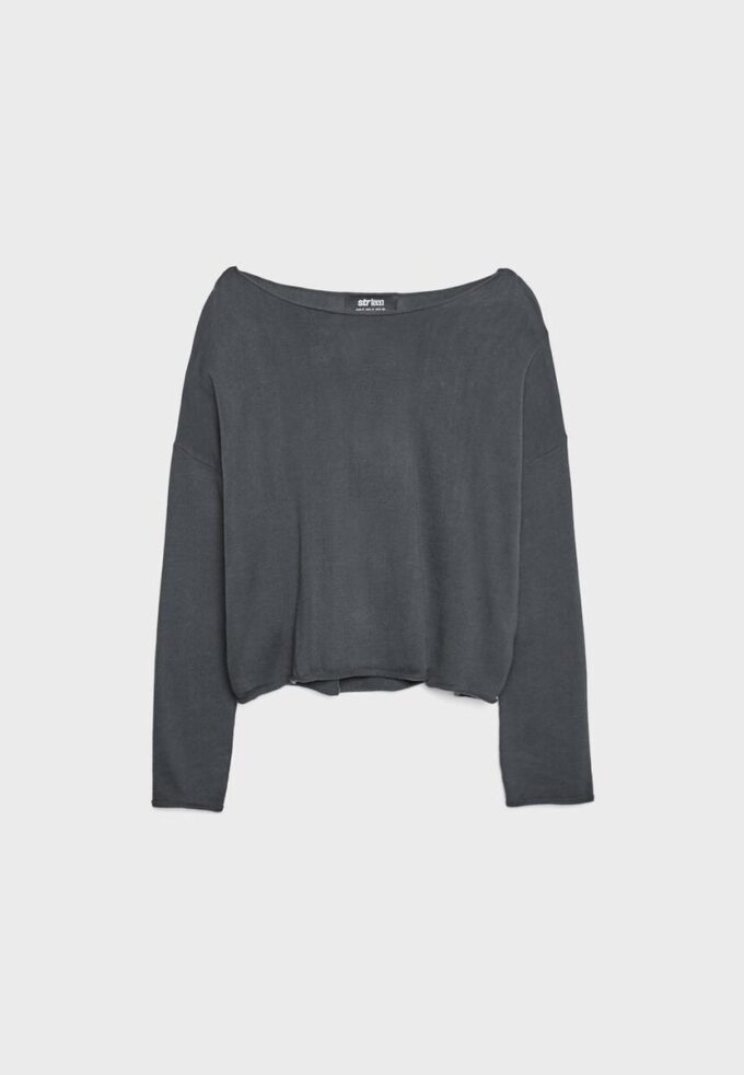 Pull court à col bateau