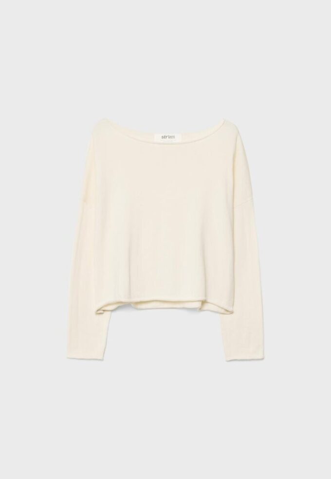 Pull court à col bateau