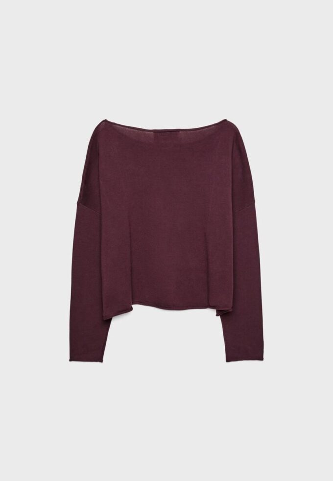 Pull court à col bateau