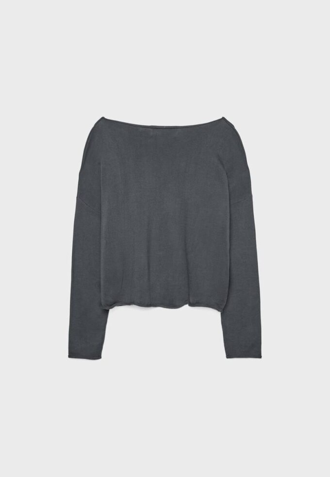 Pull court à col bateau