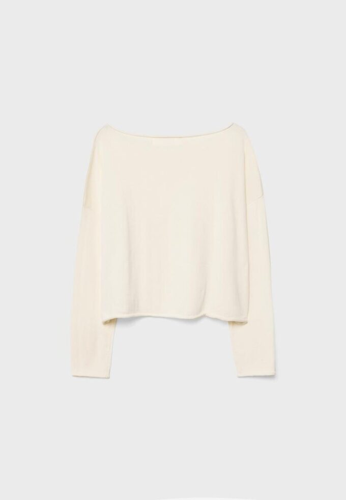 Pull court à col bateau