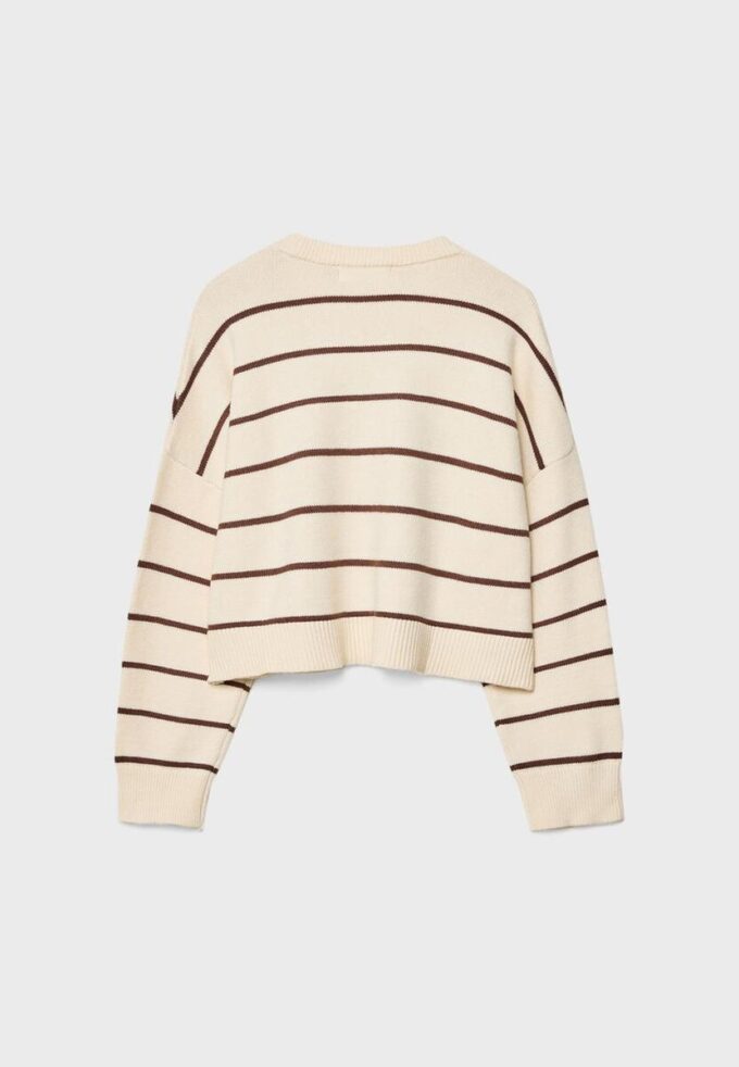 Pull court rayé en maille