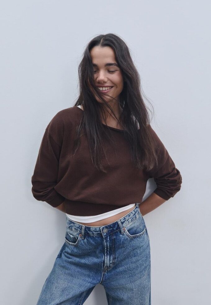 Pull en maille asymétrique