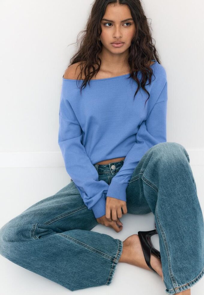 Pull en maille asymétrique