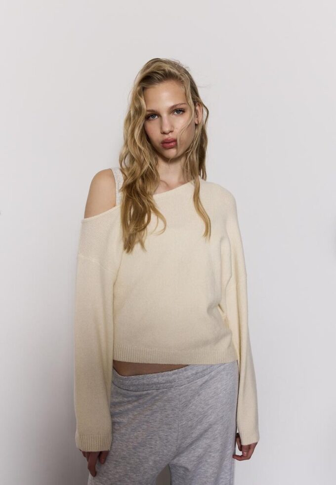 Pull en maille asymétrique