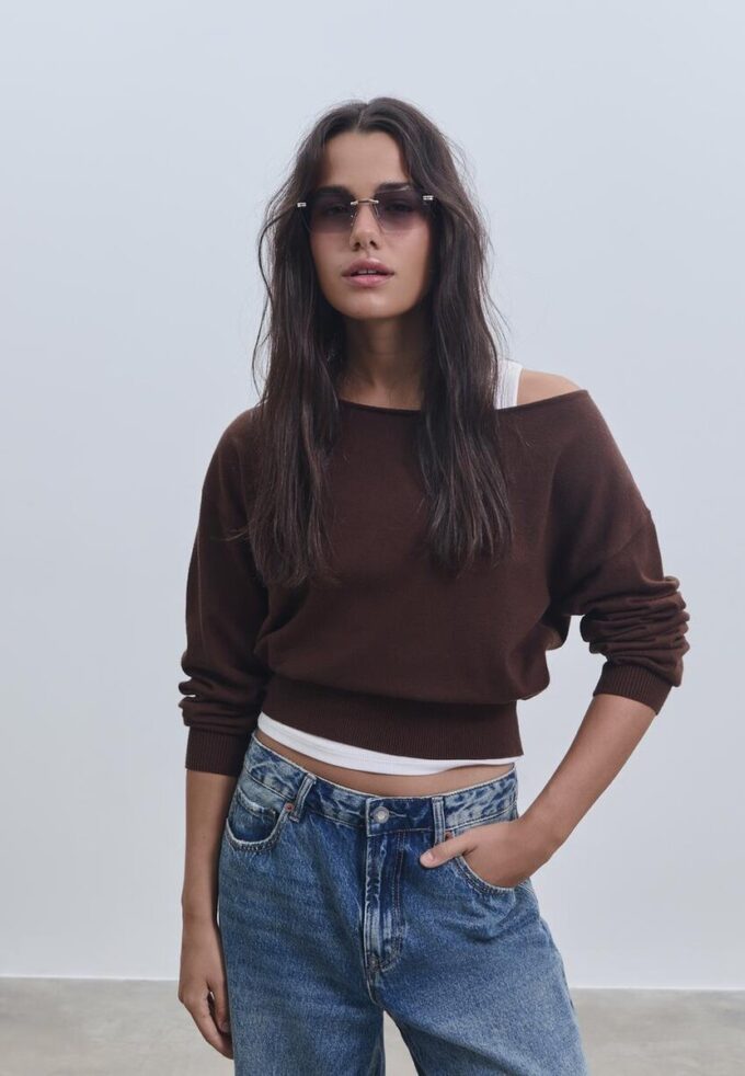 Pull en maille asymétrique