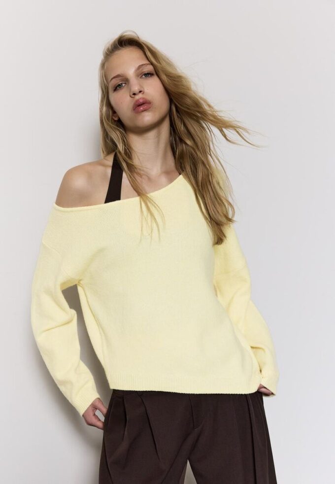 Pull en maille asymétrique