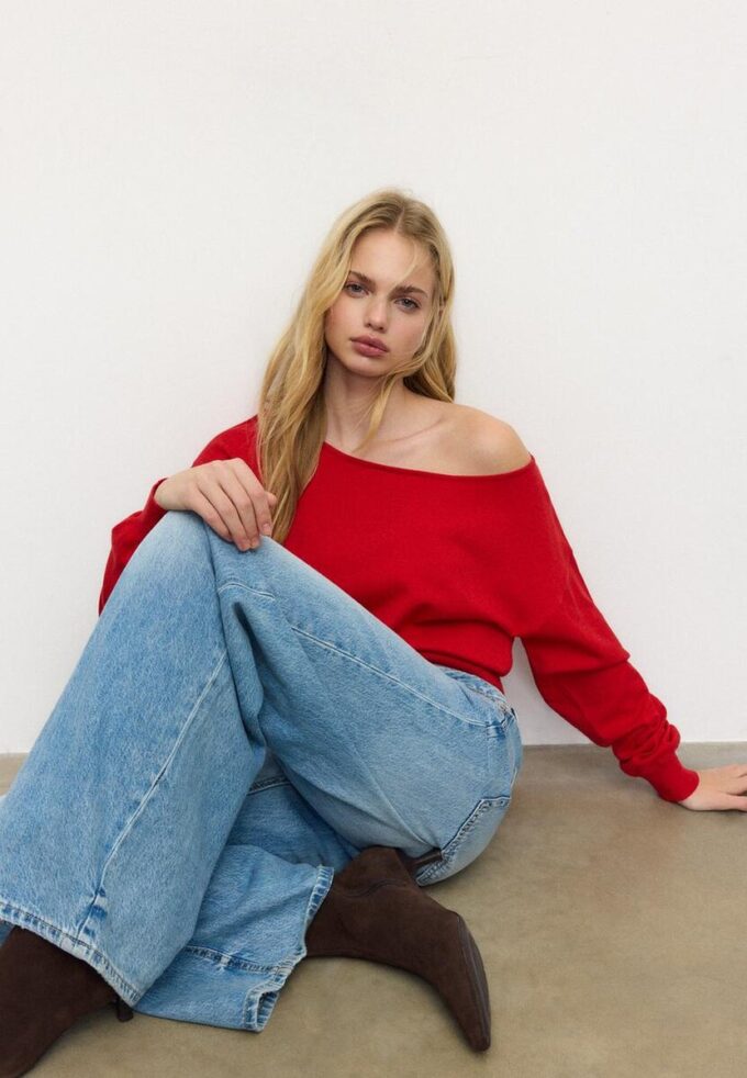 Pull en maille asymétrique