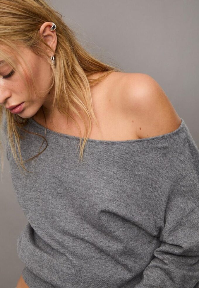 Pull en maille asymétrique