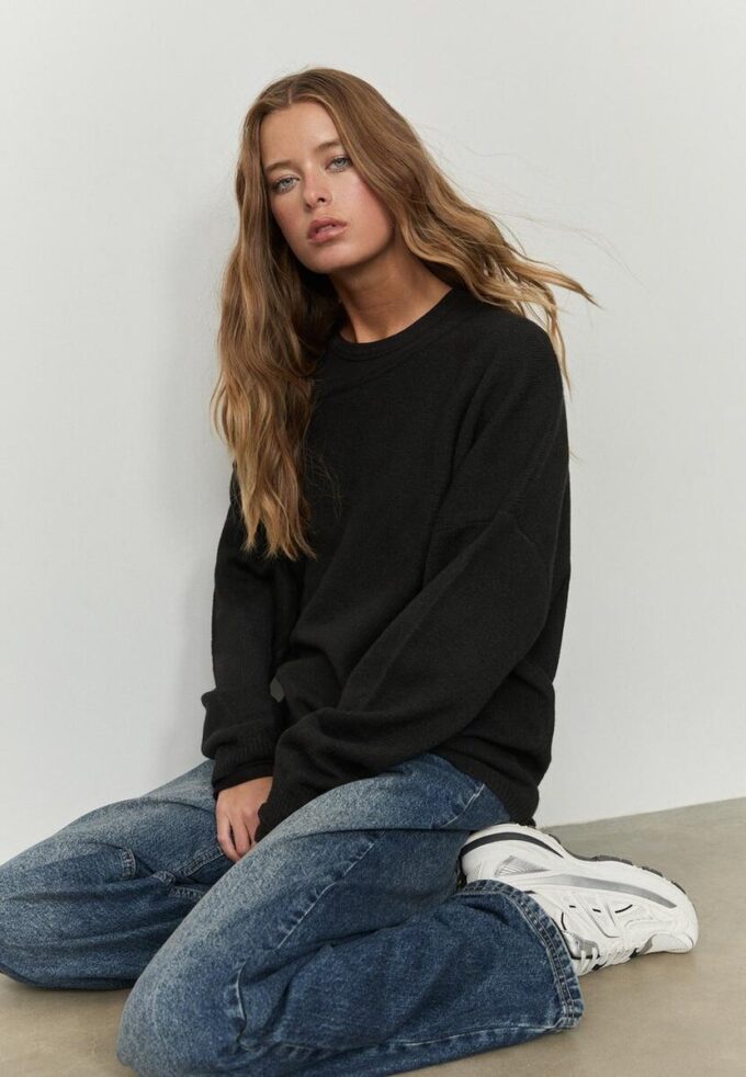 Pull en maille asymétrique