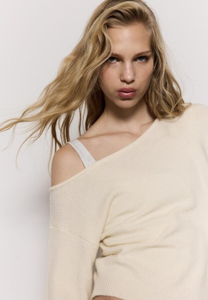 Pull en maille asymétrique