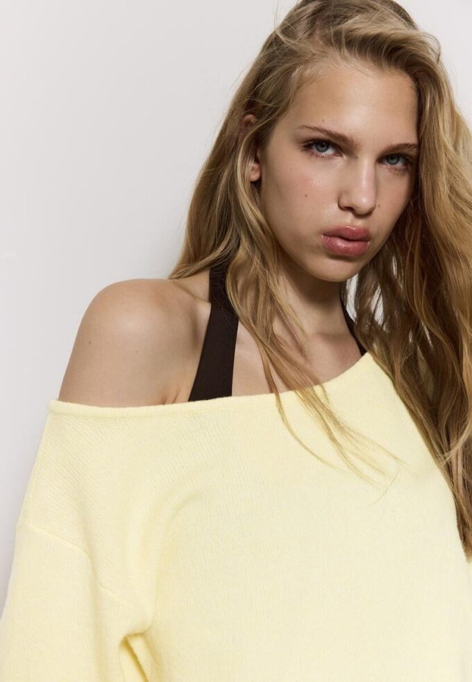 Pull en maille asymétrique