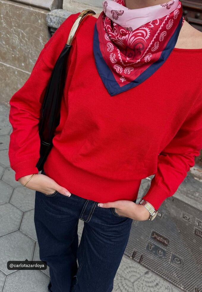 Pull en maille asymétrique