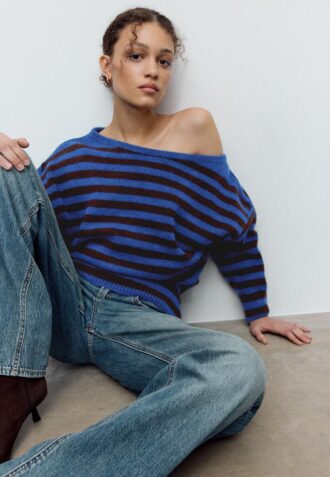 Pull en maille au toucher doux à col bateau