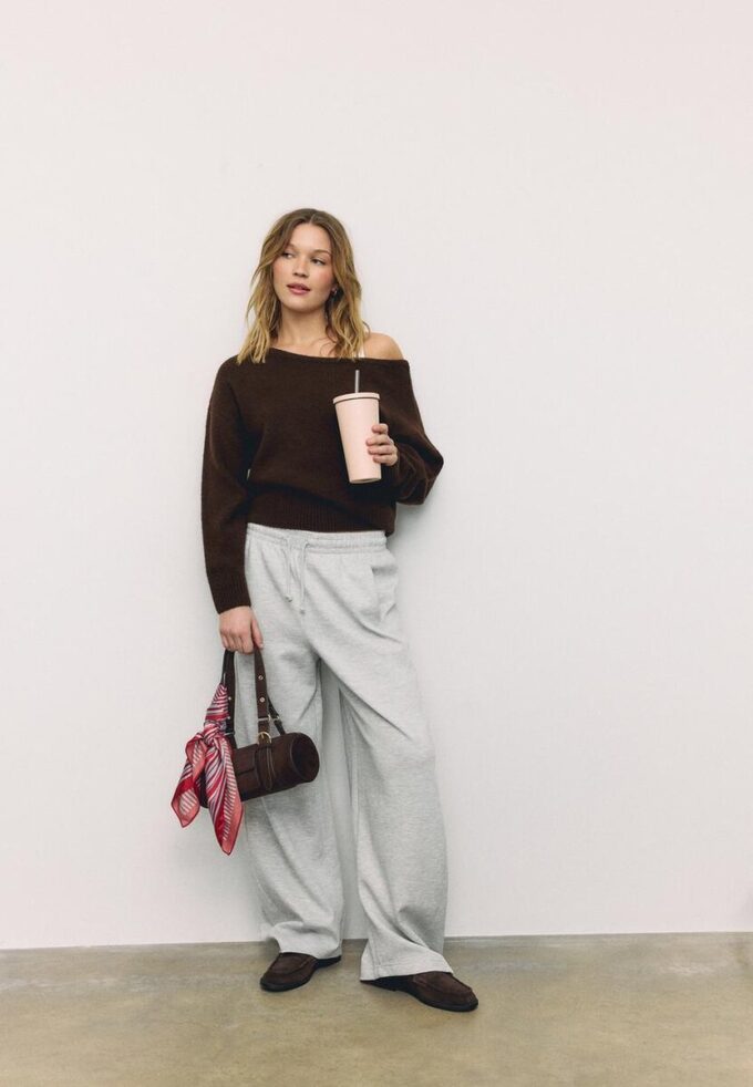 Pull en maille au toucher doux à col bateau Pull en maille au toucher doux à col bateau