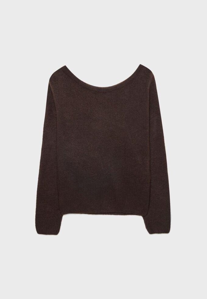 Pull en maille au toucher doux à col bateau Pull en maille au toucher doux à col bateau