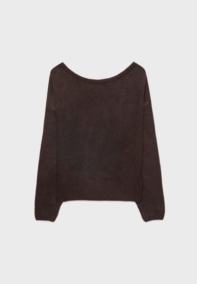 Pull en maille au toucher doux à col bateau Pull en maille au toucher doux à col bateau