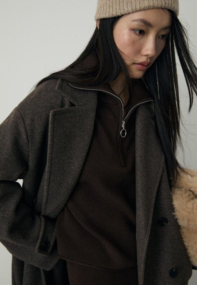 Pull en maille avec fermeture éclair