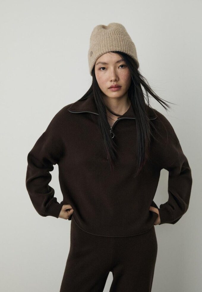 Pull en maille avec fermeture éclair