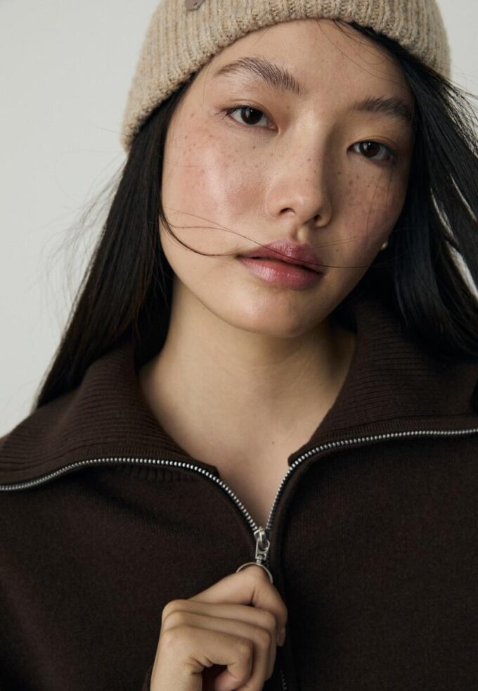 Pull en maille avec fermeture éclair