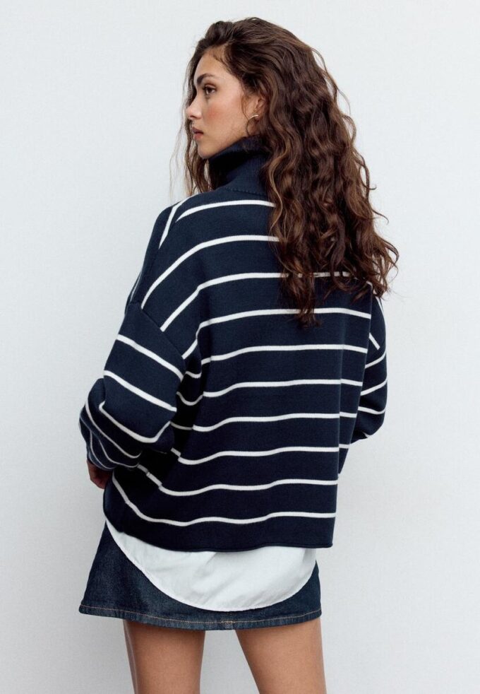 Pull en maille avec fermeture éclair