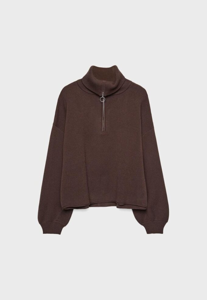 Pull en maille avec fermeture éclair