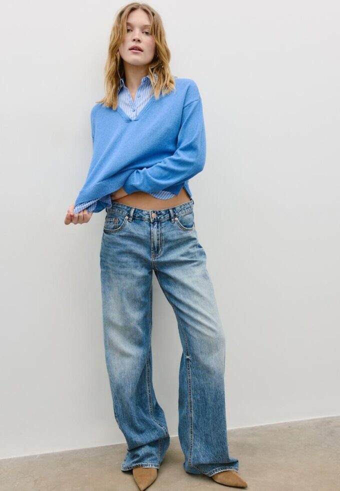 Pull en maille bicolore