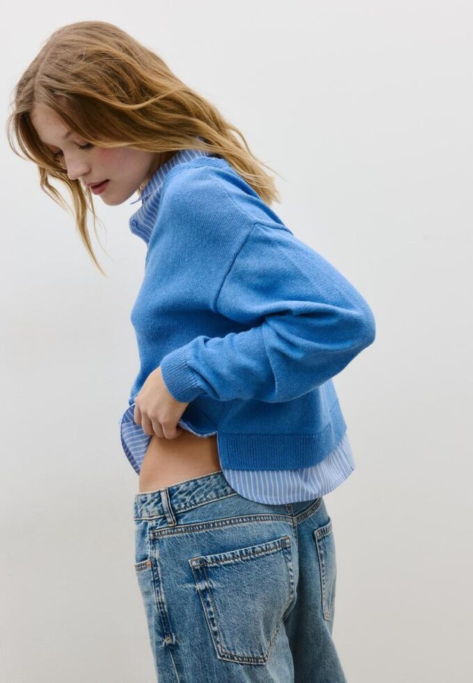 Pull en maille bicolore