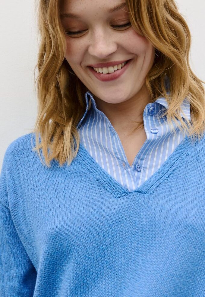 Pull en maille bicolore