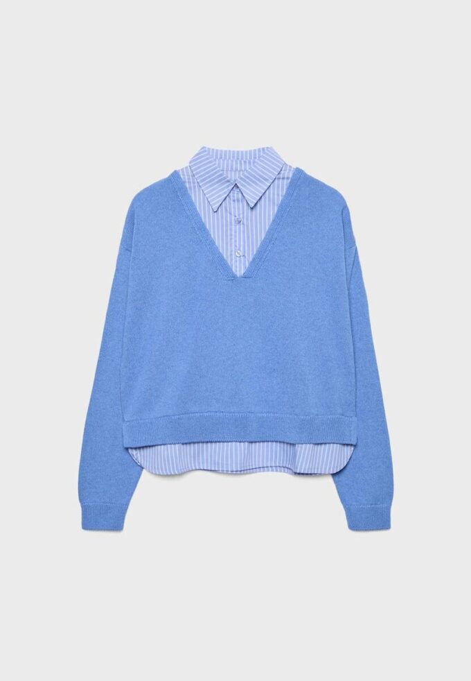 Pull en maille bicolore