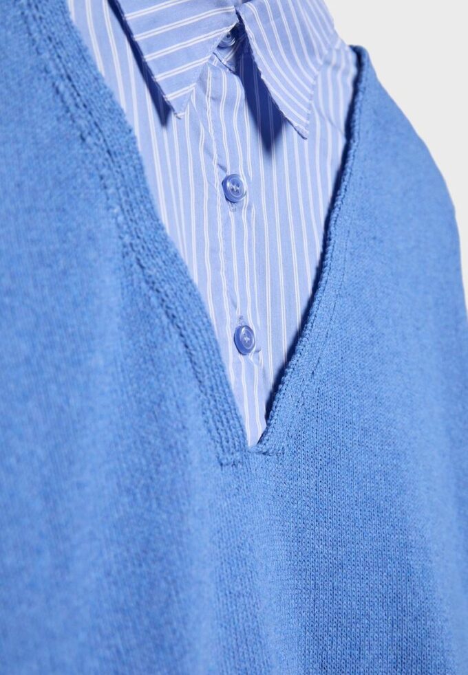 Pull en maille bicolore