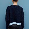 Pull en maille bicolore avec col amovible