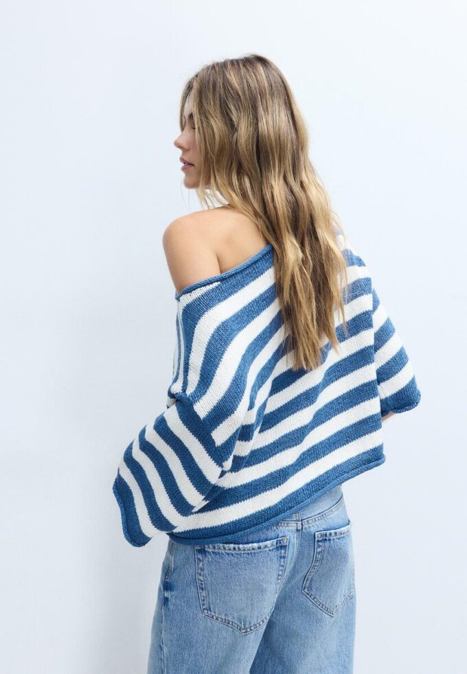 Pull en maille à col bateau