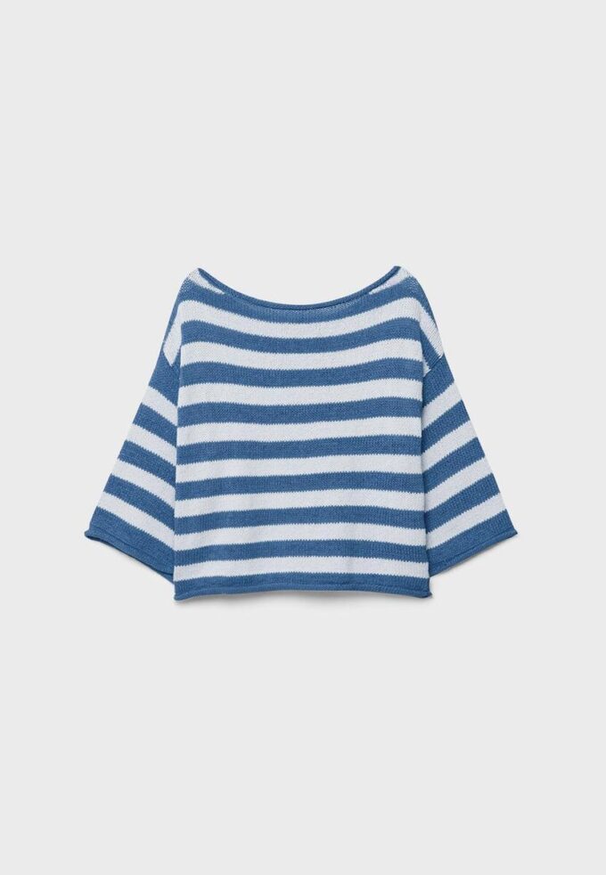 Pull en maille à col bateau