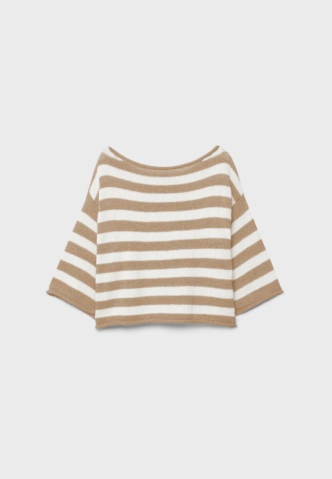 Pull en maille à col bateau Pull en maille à col bateau