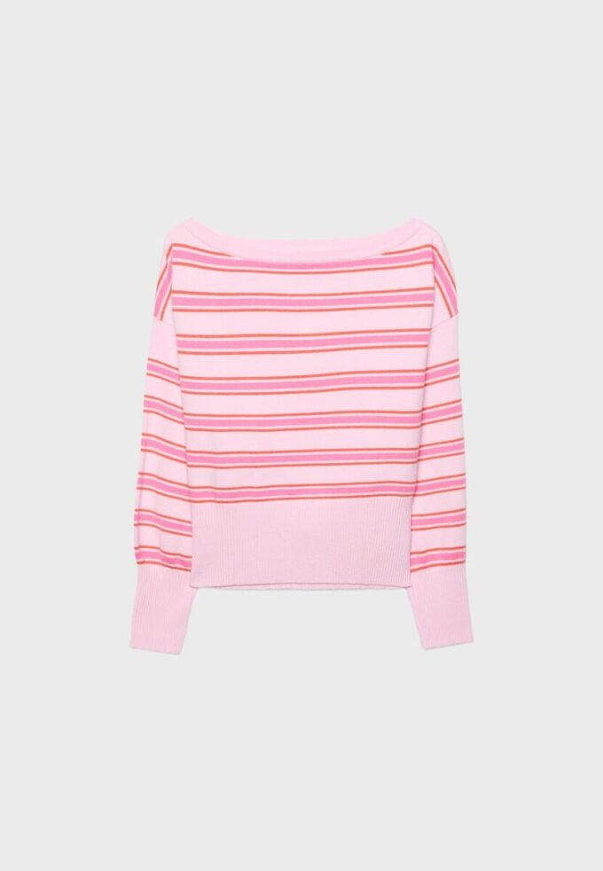 Pull en maille à ourlet côtelé asymétrique Pull en maille à ourlet côtelé asymétrique