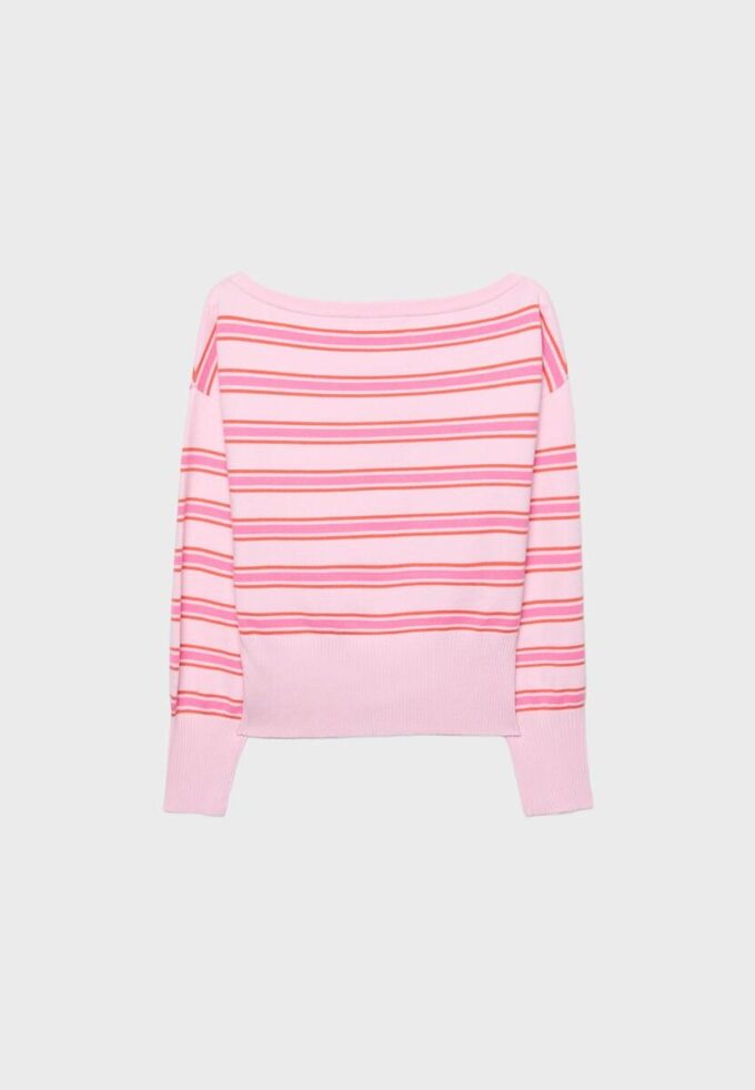 Pull en maille à ourlet côtelé asymétrique Pull en maille à ourlet côtelé asymétrique