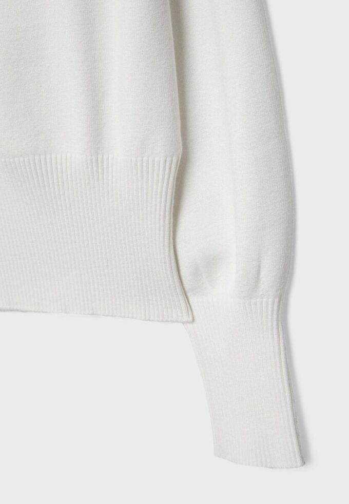 Pull en maille à ourlet côtelé asymétrique Pull en maille à ourlet côtelé asymétrique