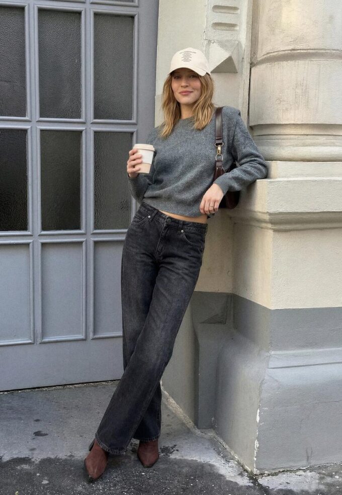 Pull en maille à épaules rembourrées